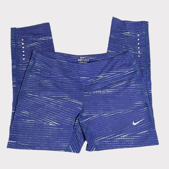 Nike Running - Epic Luxe Cropped Legging - Blue/White - Size S - Picture 3 of 8